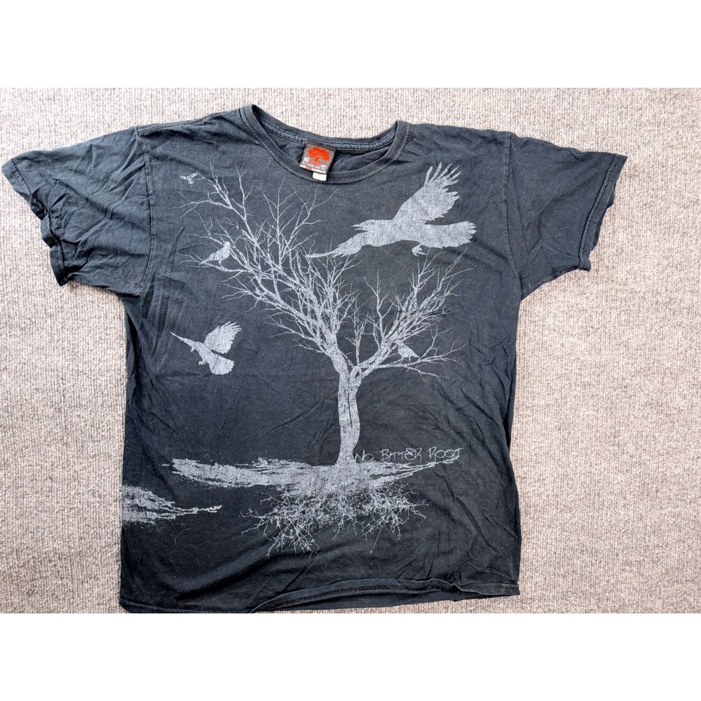 Get The Word Out Shirt Mens L Black Cotton No Bitter Root Graphic Tee Y2K Workwe